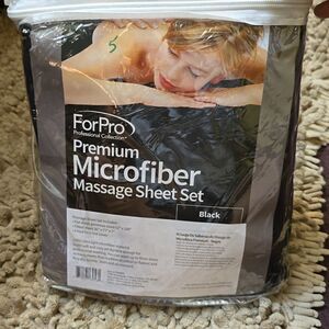 New ForPro Premium‎ Microfiber Black Massage Table Sheet Set and Face Rest Cover